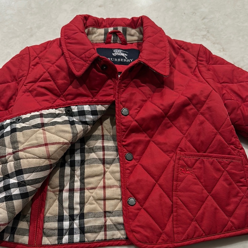 Burberry Kids Red Quilted Jacket